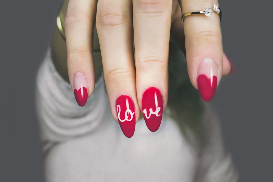 Red nail art design